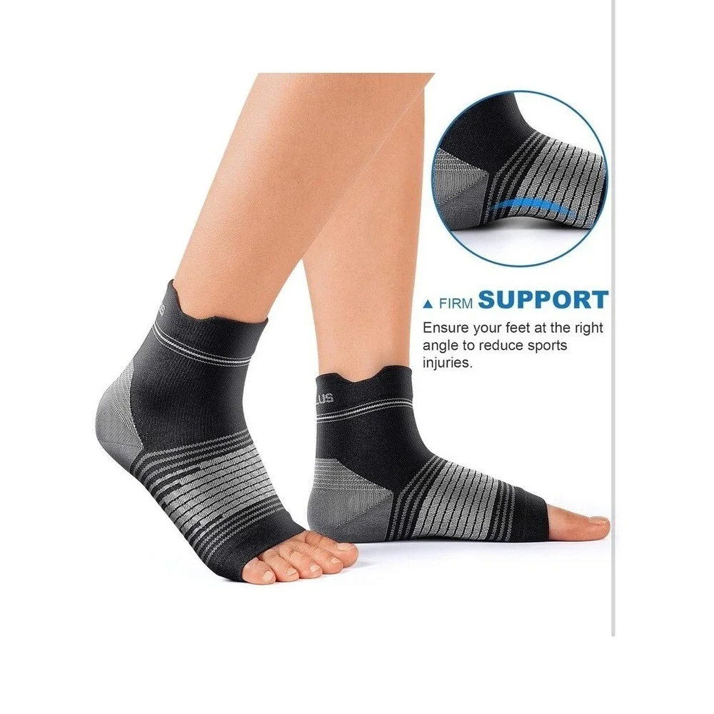PAPLUS Compression Foot Sleeves 6 Pairs Black XL‎ Plantar Fasciitis Arch Support